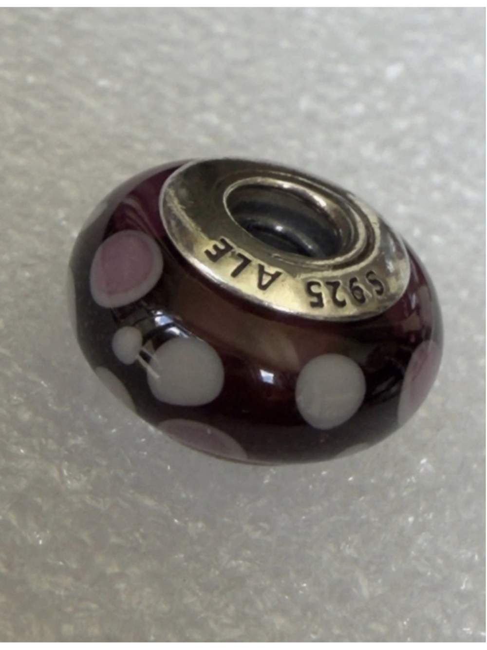 Pandora Sterling Silver 925 Purple Bubbles Murano Glass Charm - 790693 - Picture 4 of 7